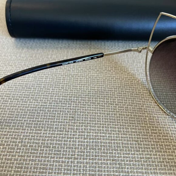 EUC Marc Jacobs 10/S Cat Eye Sunglass Double Metal Wire Frames Gold